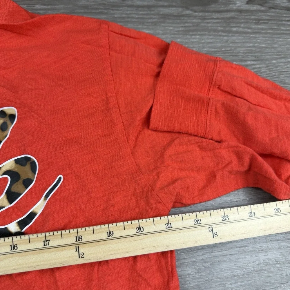 Victorias Secret Pink Women's Pullover Cheetah Logo Hoodie Red Medium - Picture 8 of 9